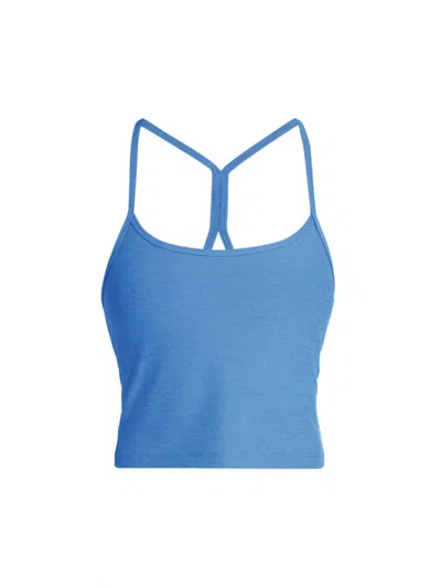 Beyond Yoga Space Dye Slim Racerback Crop Tank In Cali Blue Heather