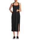 Beyond Yoga Featherweight Getaway Split Hem Midi Dress In Darkest Night