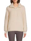 Beyond Yoga Women's Take Flight Faux Fur Zip-up Pullover In Ivory