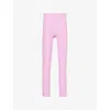 Beyond Yoga At Your Leisure Space Dye High Waist Midi Leggings In Pink Haze Heather