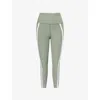 Beyond Yoga Spacedye New Moves High-waist Midi Leggings In Grey Sage/ Cloud White