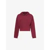 Beyond Yoga Womens Happiness Cropped Cotton-blend Jersey Hoody California Merlot