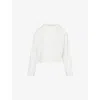 Beyond Yoga Womens Fresh Snow Happiness Cropped Cotton-blend Jersey Hoody