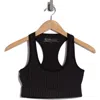 Beyond Yoga Work It Over Longline Sports Bra In Black