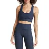 Beyond Yoga Work It Over Longline Sports Bra In Nocturnal Navy