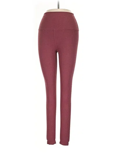 Pre-owned Beyond Yoga Yoga Pants In Burgundy
