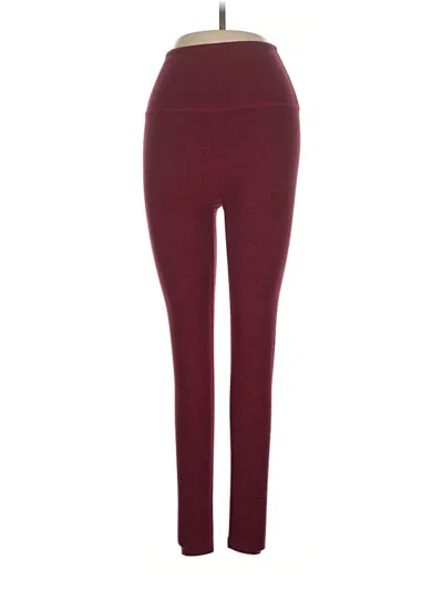 Pre-owned Beyond Yoga Yoga Pants In Burgundy