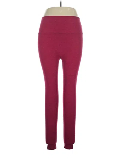 Pre-owned Beyond Yoga Yoga Pants In Burgundy