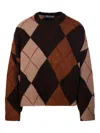 Beyou Argyle-pattern Sweater In Burgundy