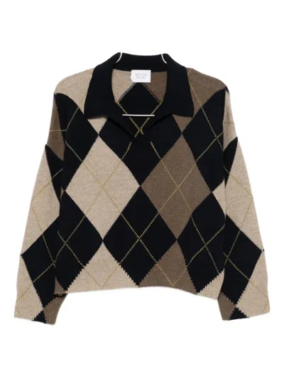 Beyou Pullover Mit Argyle-muster In Brown