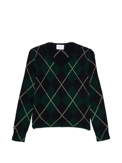 Beyou Argyle-knit Sweater In 블루