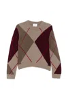 Beyou Argyle-pattern Sweater In Multi