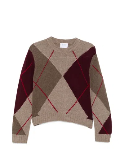 Beyou Argyle-pattern Sweater In Multi