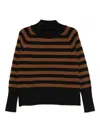 Beyou Striped Cashmere Sweater In Blue