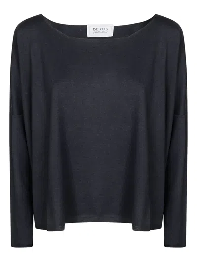 Beyou Boat-neck Sweater In Black