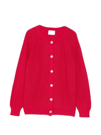 Beyou Buttoned Cardigan In Red