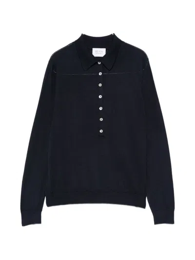 Beyou Cashmere And Silk Polo Sweater In Black