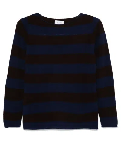 Beyou Cashmere Striped Sweater In Blue