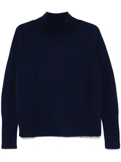 Beyou Cashmere Turtle-neck Sweater In Blue