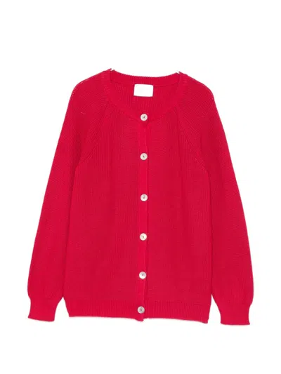 Beyou Cotton And Cashmere Cardigan In Red