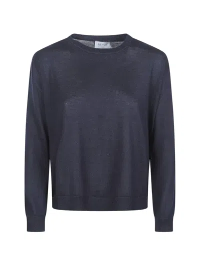 Beyou Crewneck Long-sleeved Sweater In Blue