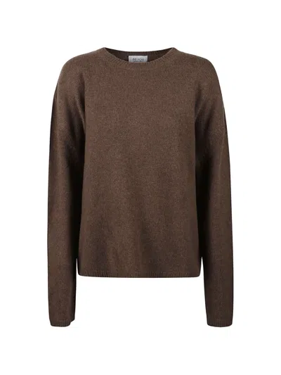 Beyou Crew-neck Long-sleeved Sweater In Brown
