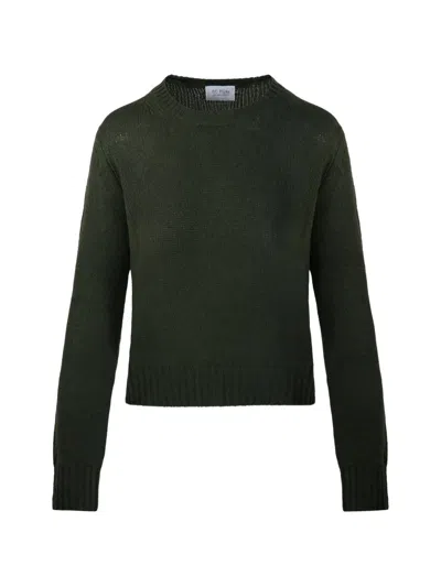 Beyou Crew-neck Ribbed-trim Sweater In Green