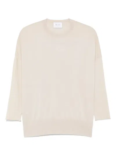 Beyou Fine-knit Top In Neutrals