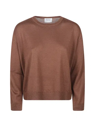 Beyou Fine-knit Jumper In Brown