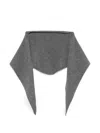 Beyou Fine-knit Triangular Scarf In Gray