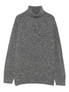 Beyou Wool Turtle Neck Sweater In Gray
