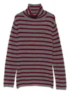Beyou Striped Cashmere Sweater In Gray