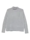Beyou High-neck Long-sleeve Sweater In Gray