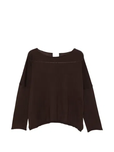 Beyou Long-sleeve Top In Brown