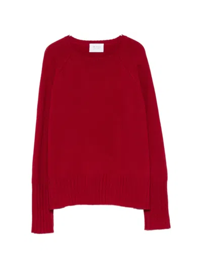 Beyou Long-sleeve Ribbed-trim Sweater In Red
