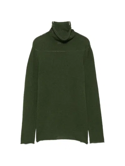Beyou Cashmere Turtle-neck Sweater In Green