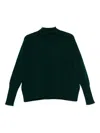 Beyou Ribbed High-neck Sweater In Green