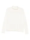 Beyou Ribbed High-neck Sweater In White