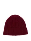 Beyou Ribbed-knit Cashmere Beanie In Red
