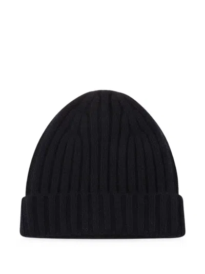 Beyou Ribbed-knit Beanie Hat In Black