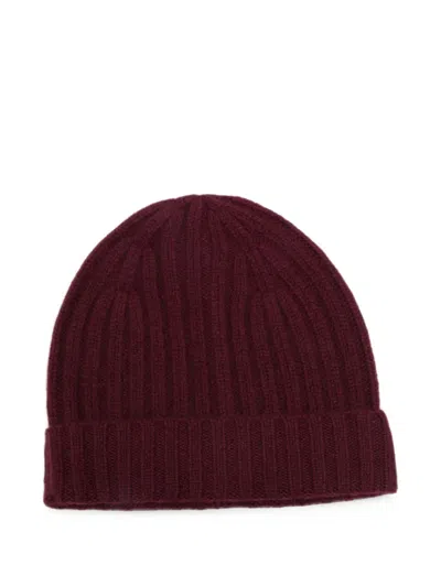 Beyou Ribbed-knit Beanie Hat In Burgundy