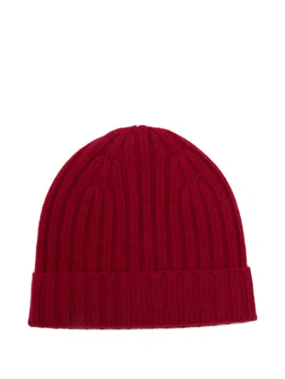 Beyou Ribbed-knit Beanie Hat In Red