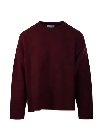 Beyou Ribbed-knit Crew-neck Sweater In Rot
