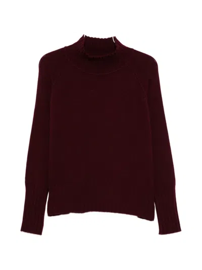 Beyou Ribbed-knit High-neck Sweater In 레드