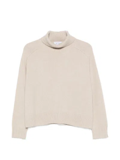Beyou Ribbed-knit Turtleneck Sweater In Neutral