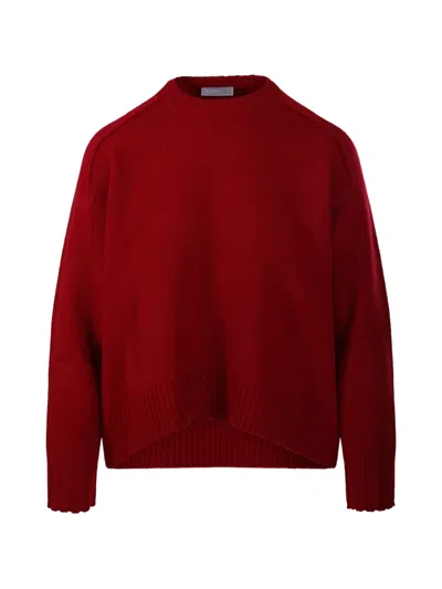 Beyou Ribbed-trim Drop-shoulder Sweater In Rot