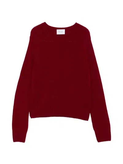 Beyou Ribbed-trim Sweater In Red