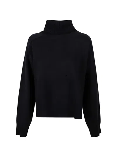 Beyou Roll-neck Knitted Sweater In Black