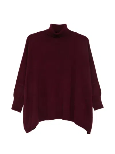 Beyou Roll-neck Sweater In Burgundy