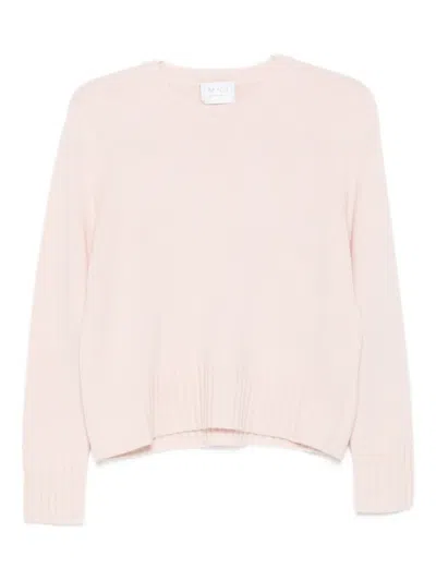 Beyou Round-neck Ribbed Sweater In Pink